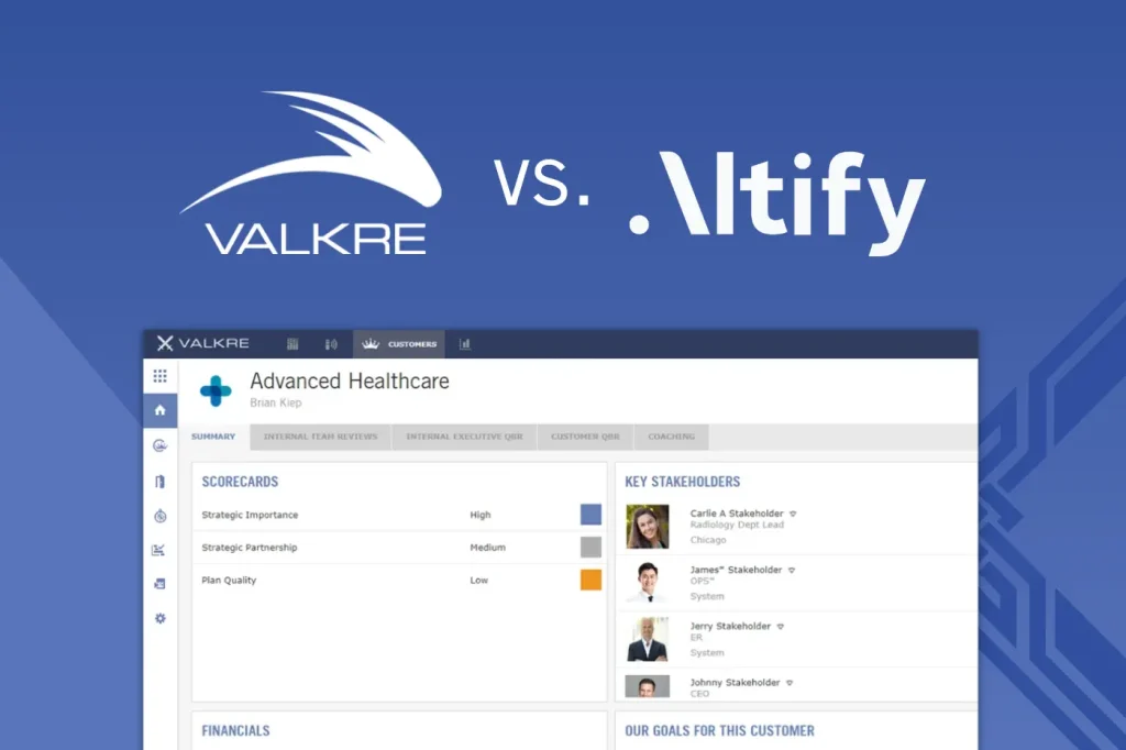 Compare Valkre KAM software to the capabilities of Altify