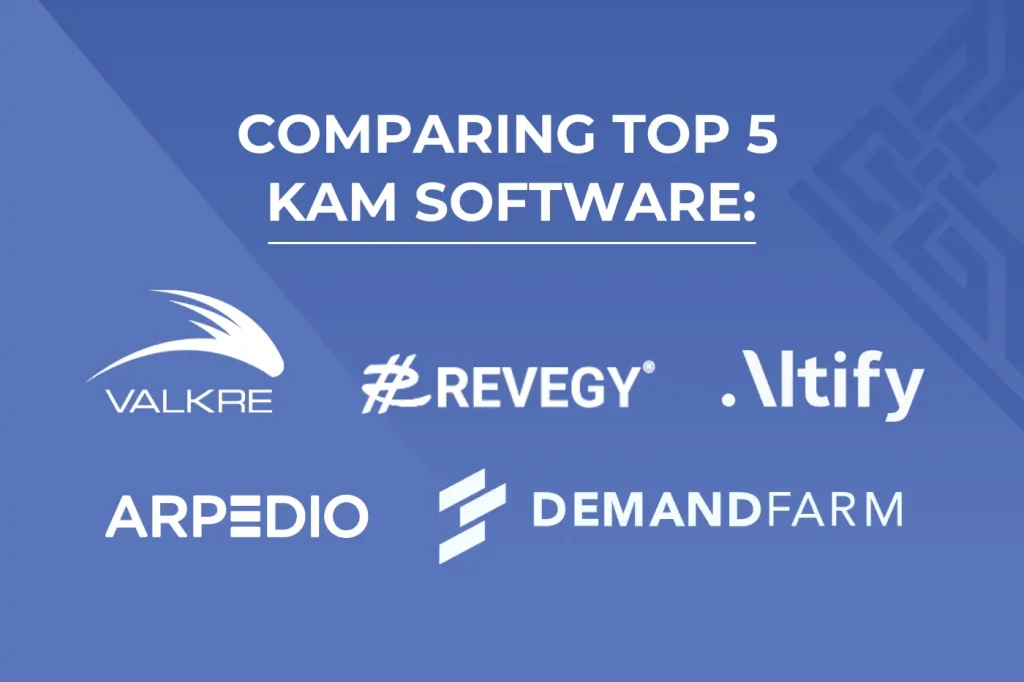 graphic showing the top 5 key account management tools for comparison
