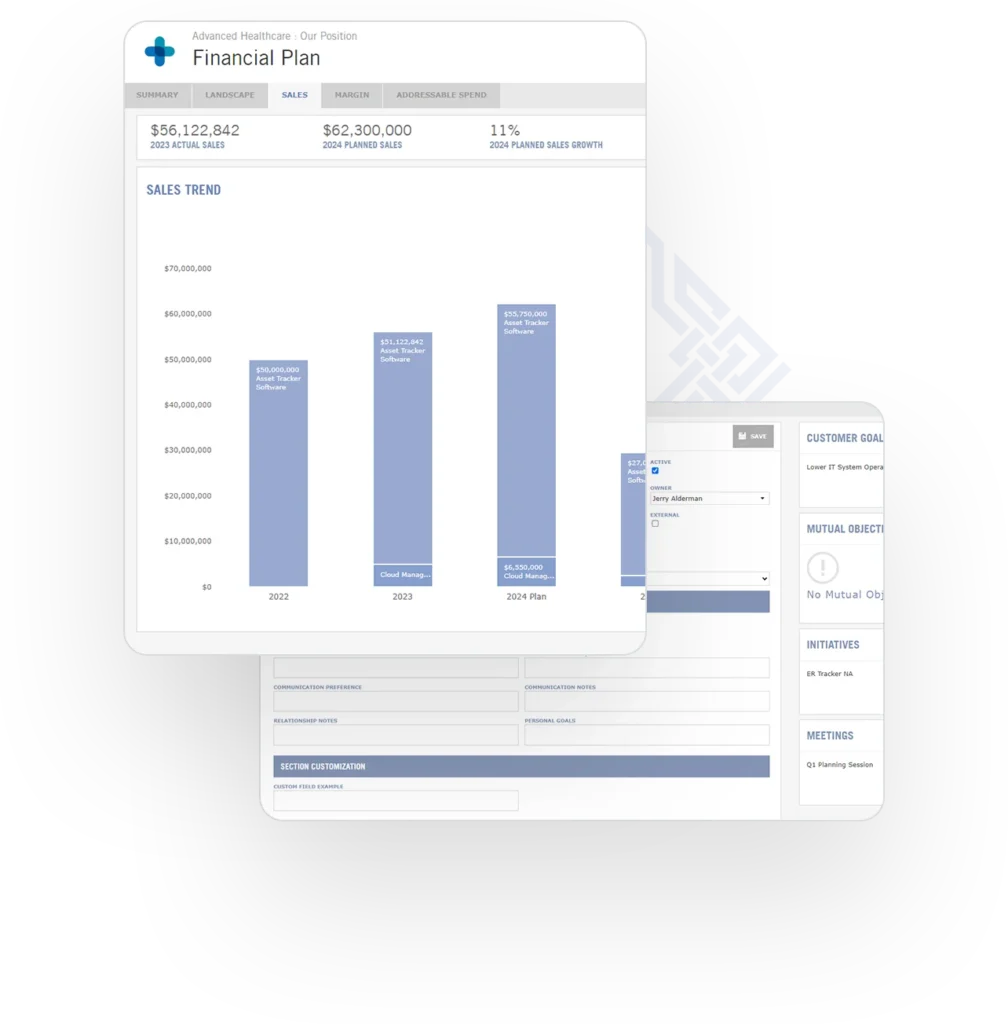 Valkre key account management software dashboard feature spotlight