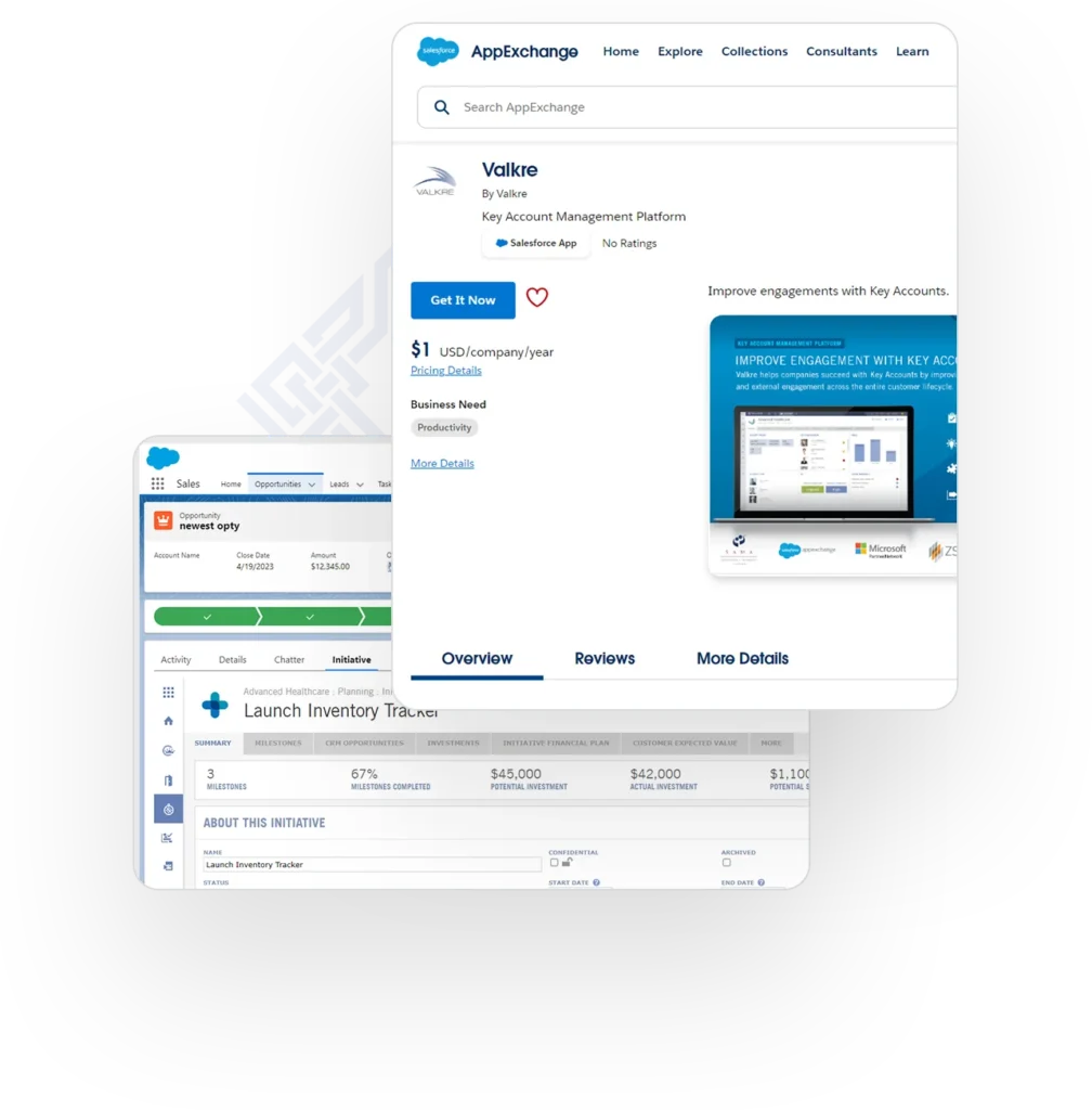 Valkre key account management software dashboard feature spotlight